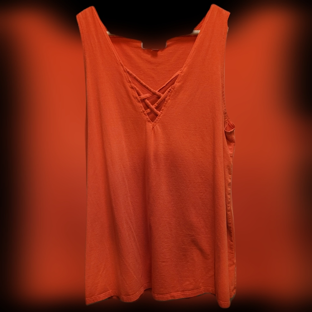 California By Lane Bryant 14/16 Sleeveless Peach Blouse